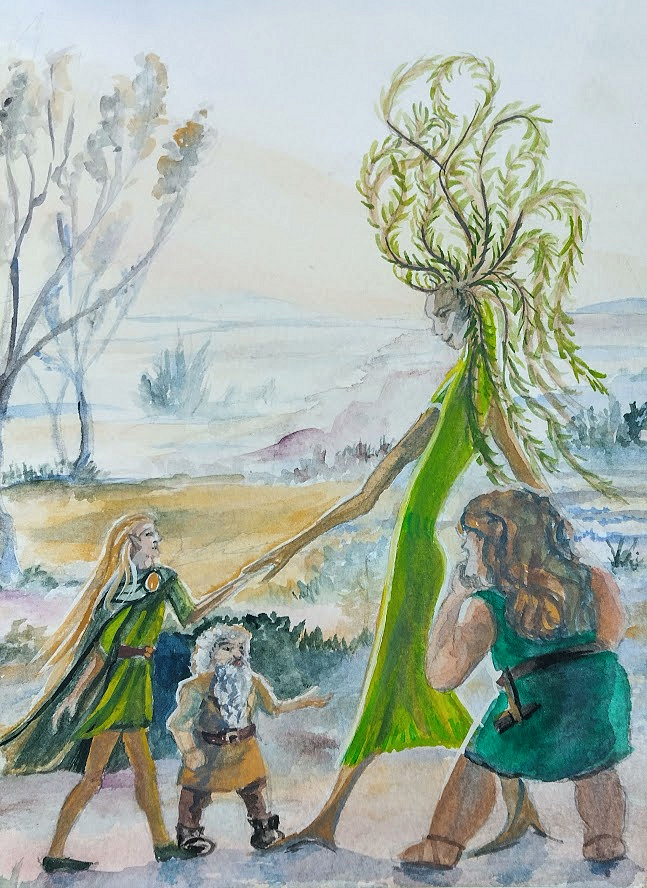 Legolas and Gimli meeting Aulë and Yavanna