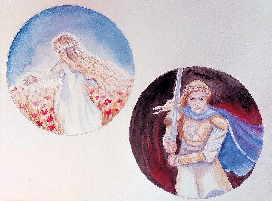 Galadriel in Peace and War : a mini watercolour